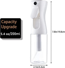 Hair Spray Misting Bottle, 200ml Refillable Fine Mist Sprayer Bottle, Ultra Fine Continuous Water Mister For Salon, Gardening, Plants & Skin Care (Transparent)