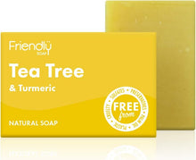 Friendly Soap Handmade Natural Tea Tree & Turmeric Soap - Silky, Therapeutic, Antibacterial 95g