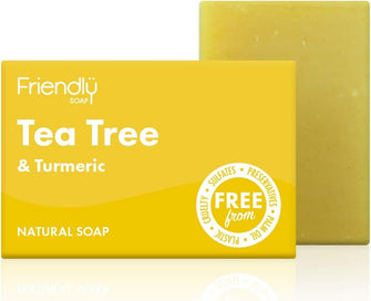 Friendly Soap Handmade Natural Tea Tree & Turmeric Soap - Silky, Therapeutic, Antibacterial 95g