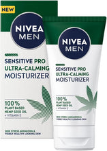 NIVEA MEN Sensitive Pro Ultra Calming Moisturising Cream (75ml), Face Care Moisturiser Enriched With Hemp Seed Oil And Vitamin E Stress-Minimising Skin Care