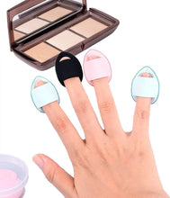 5 Pcs Finger Powder Puff Band Handle Makeup Blender Sponge Ultra Soft Mini Powder Puff for Foundation Concealer Cosmetic Foundation Sponge Mineral Powder Wet Dry Makeup Tool