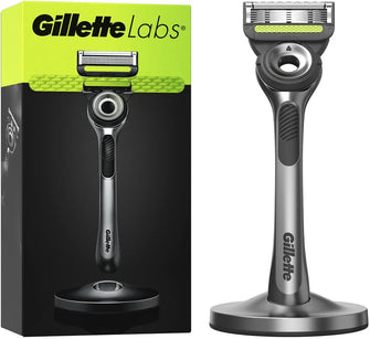 Gillette Labs Men's Razor + 1 Razor Blade Refill, with Exfoliating Bar, Includes Premium Magnetic Stand