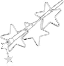 Aneneiceera Hollow Out Star Hair Clip Silver Hair Barrette Tassel Hair Pin Headpieces Decorative Hair Pins Headwear Bride Hair Accessories for Women and Girls (Silver)