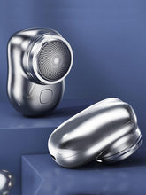 Mini Electric Shaver, Portable Men Electric Shaver USB Rechargeable Men Grooming Razor, Pocket Size Mini Shaver Washable for Travel (Blue)