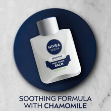 NIVEA MEN Sensitive Post Shave Balm (100ml), 0% Alcohol with Chamomile and Vitamin E, Relieves Skin from 5 Signs of Irritation, Men's Skin Care and Shaving Essentials