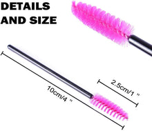 50 PCS Disposable Eyelash Brushes Mascara Wands Eye Lash Eyebrow Applicator Cosmetic Makeup Brush Tool Kits (black-rose)