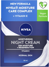 NIVEA Moisturising Night Cream (50ml), 24 Hour Overnight Moisturising Cream for Normal Skin, With Pro Vitamin B5 and Vitamin E for Enhanced Skin Care at Night