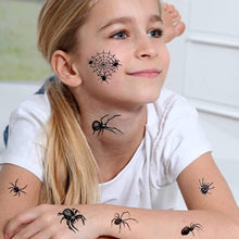 HUPOO 10 Sheets Halloween Temporary Tattoos, Crawling Spider Tattoos, Spider Web Tattoos, for Face Arms Legs Shoulders Cosplay Party Body Art Makeup Props Party Supplies Decoration., Black