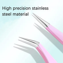 Lash Extension Tweezers, 2 PCS Pink Eyelash Tweezers for Extensions Tweezers Eyelash Extensions Tweezers for Facial Hair Women Stainless Steel Precision Tweezers for Ingrown Hair Tweezers