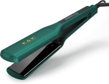 K&K 2.24 Inch Extra Wide Plate Hair Straighteners, Nano Ceramic Tourmaline Coating Plate, Titanium Smooth Flat Iron for Women Keratin Treatment, 5-Speed Temperature Control, 232 C, UK Plug