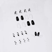 False Nails Press on Nails,Waterproof and Disassembly Black and White Cow Colour Wear Fake Nails Art Patches, Full Cover Stick on Nails For Women and Girls Daily Decoration, 24Pcs