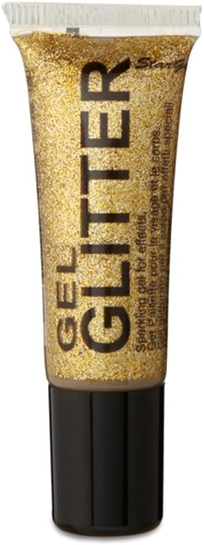 Gel Glitter Gold. Sparkling Glitter for your face & body with fine nib applicator