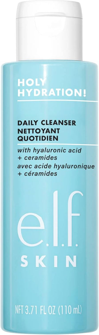 e.l.f. Holy Hydration! Daily Cleanser, Infused with Ceramides, Removes Dirt, Makeup & Impurities, Nourishing & Hydrating Formula