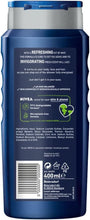 NIVEA MEN Shower Gel Energy (6 x 400ml), Energizing Body Wash with Mint Extract, All-in-1 Shower Gel for Men, Strong NIVEA Men Shower Gel with Fresh Masculine Scent