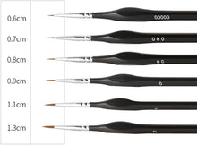 6 Piece Fine Detail Brush Set, Perfect Detail Brush, Miniature Brush, Drawing Brush Set, for Nail Art, Acrylic, Watercolour, Oil Painting, Model Making and Line Painting