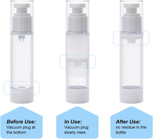 AFASOES 5pcs Airless Pump Bottle Empty Cosmetic Bottles Refillable Cosmetic Container Travel Pump Dispenser Clear Vacuum Press Pump Spray Bottles for Foundation, Makeup Lotion, Essential Oils (30ml)