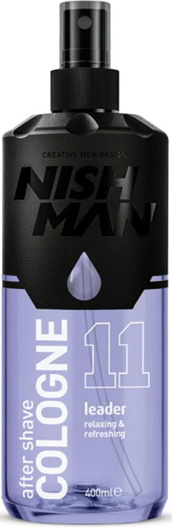 Nish Man After Shave Cologne Leader 11  Nishman Relaxing Refreshing Aftershaving Spray Lotion Kolonya for MenContains lavender, bergamot, lemon, Indian basil, amber etc. fragrances 400ml (Leader)