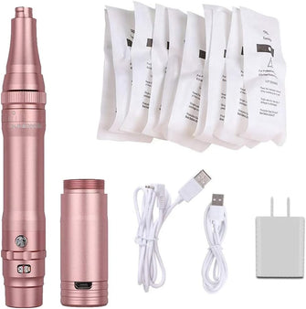 Poysuper Professional Permanent Makeup Pen Wireless Tattoo Machine Kit With 10pcs Needles Microblading Supply for Eyebrow Lip Eyeliner (Rose Gold)UKP-A950