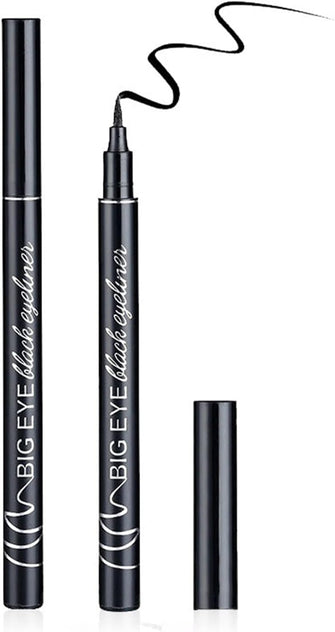 Liquid Eyeliner Waterproof Matte Eyeliner Pencil Black, Eye Make-Up Pen Primer The Quick Flick Eye Liner Stencil With Waterline Felt Tip Long-Lasting For Beginners (BLACK)