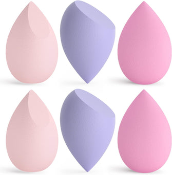 Makeup Sponge, Beauty Blenders 6 PCS, Washable Non Latex Foundation Sponge, Use Dry and Wet Both, for Liquid, Cream and Powder, Super Soft Wonder Blender Beauty Cosmetic