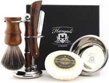 Haryali London Personalised Engraved Wooden Shaving Set for Loved one - Gift Box Set (Without Personalised Engraved Name)