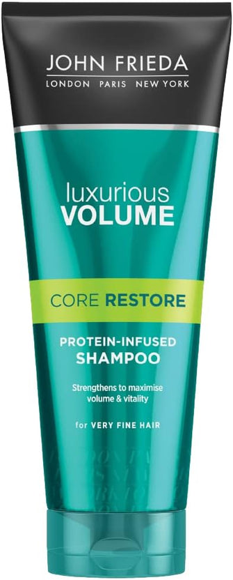 John Frieda Luxurious Volume Core Restore Protein-Infused Shampoo 250 ml, Thickening Shampoo for Thin and Fine Hair