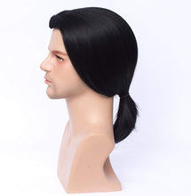 FVCENT Short Straight Black Vincent Vega Wig from Pulp Fiction Wigs with 1 Bolo Tie, Mens Short Black Straight Wig Halloween Costume Fancy Dress Wigs