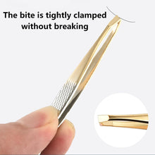 3pcs Eyebrow Tweezers Set, Stainless Steel Slant Tweezer Makeup Tool is Easy to Hold, Durable and Portable, Used to Remove Hair, False Eyelashes, Double Eyelids