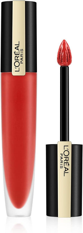 L'Oreal Paris Rouge Signature Matte Liquid Lipstick, Ultra-Matte Lip Stain, Up To 24 Hours of Colour, 113 I Don't, 41 ml (Pack of 1)