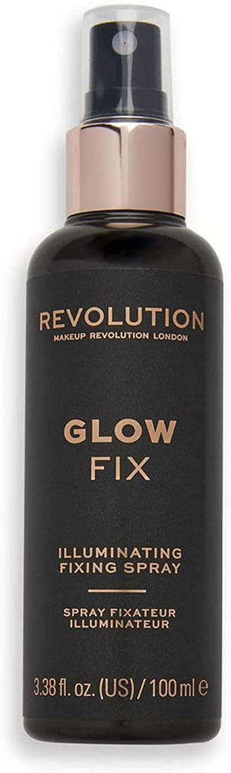 Makeup Revolution Glow Fix, Illuminating Fixing Spray For Longer Lasting Makeup, 100ml