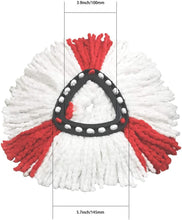 (4Pack) SUPERFA Mop Heads Compatible with Vileda 2-in-1 Turbo Mop Replacement Head, Microfibre, Red, White