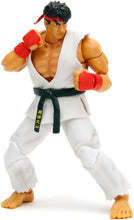 Jada - Street Fighter II Ryu, Articulated Figure 15 cm, with Interchangeable Hands and Head, Accessories and 20 Articulated Points (253252025), White
