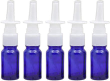 6PCS 10ml/0.34oz Empty Refillable Glass Nasal Spray Bottles Makeup Water Travel Containers Jars with Fine Mist Sprayers Atomizers(Blue)