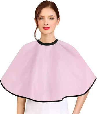 Noverlife Pink Makeup Cape, Shortie Comb-Out Beard Shaving Cape, Beauty Salon Styling Bib for Client, Barber Shop Shampoo Cloth Makeover Shawl for Cosmetic Artist Beautician Hairdresser