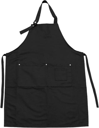 Lurrose 1Pc Hair Stylist Apron, Salon Apron Working Apron Adjustable Apron with Pockets for Nail Art Hairdressing (Black)