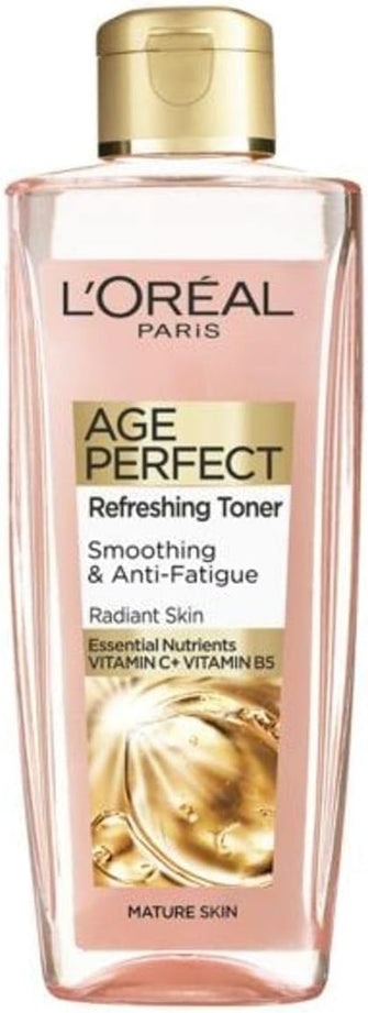 L'Oreal Paris Age Perfect Smoothing and Anti Fatigue Vitamin C Refreshing Toner, Black, 200 ml (Pack of 1)