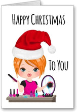 Manicurist Nail Technician Christmas Card Beauty Ginger Red Hair (Envelope Included)