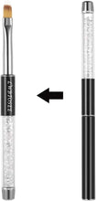 LWBTOSEE 2pc Nail Ombre Brush Nail Art Painting Pen Brush UV Gel Polish Gradient Color Rhinestone Crystal Acrylic Nail Drawing Pen (Black&White)