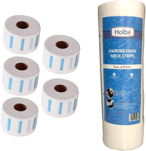 Holb 5 Rolls Neck Strips Tape for hairdressers- 500 count Disposable. Soft/strong/wide/water resistant stretching tape, strong adhesive at the endings. Best for barbers and hairdressers