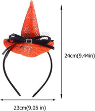 Halloween Headbands 6Pcs Witch Hat Headband Skeleton Pumpkin Headband Black Hair Headband Costume Dress Up Hair Accessories for Girls Women Halloween Party,Masquerade Festive Decoration Headdress