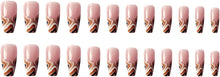 Bufenia Coffin Fake Nails Leopard Ballerina Heart False Nail Acrylic Press on Nails Long 24Pcs for Women and Girls (B)