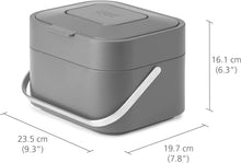 Joseph Joseph Intelligent Waste, Stack 4 Kitchen Food Waste Compost Caddy Recycling Bin with Odour Filter, 4 Litres / 1 Gallon- Graphite, 8