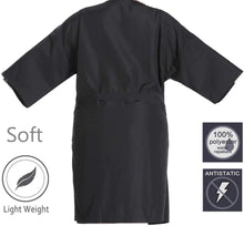 Hairdressing Salon Client Gown Kimono Style - 43" Long (Black)