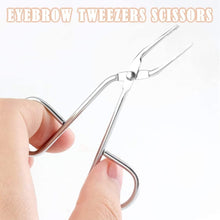MBUYGYUO Eyebrow Tweezers 1 Pcs Stainless Steel Curved Beauty Scissors Slant Tip Tweezer Tweezers Hair Plucker Scissor Handle Eyebrow Tweezer for Women and Men