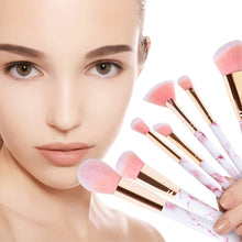 Makeup Brushes Sets Start Makers Professional 12Pcs Pink Marble Brush Set with Foundation Concealer Blush Eyeshadow Beauty Blender and Make Up Bag