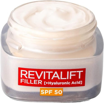 L'Oreal Paris Revitalift Filler + Hyaluronic Acid Anti Ageing Anti-Wrinkle Spf 50 Replumping Day Cream 50ml