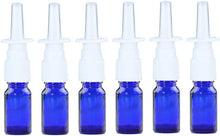 6PCS 10ml/0.34oz Empty Refillable Glass Nasal Spray Bottles Makeup Water Travel Containers Jars with Fine Mist Sprayers Atomizers(Blue)