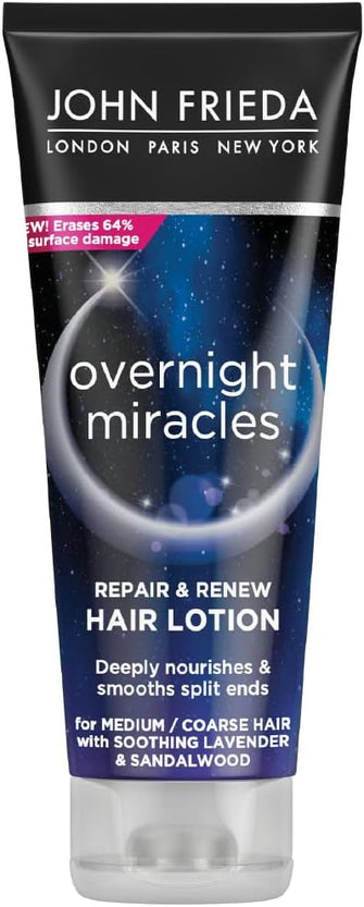 John Frieda Overnight Miracles Repair & Renew Leave-In Lotion Hair Mask 100 ml, Moisturising Hair Treatment for Dry Hair