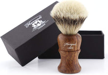 Haryali London Silver Tip Badger Hair Bristles Mens Shaving Brush with Wood Handle for Clean Shave Perfect New Year Gift for Men