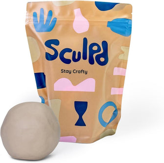 Sculpd Premium Air Dry Clay 1kg, Pottery Clay Bag for Adults, Soft Modelling Clay, Self-Hardening Clay Suitable for Arts & Craft Projects, Pottery for Beginners, Clay Bag